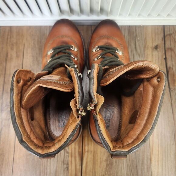Pikolinos Aspe Ankle Boots Womens Sz 9.5 Brown Leather Lace Up Hikers Side Zip - Picture 7 of 11